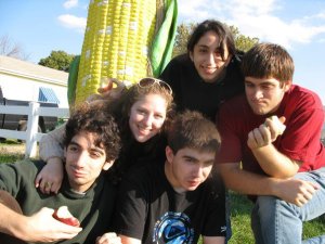 Eating some apples in upstate NY.